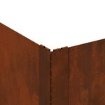 vidaXL Obrubník trávnika 4 pcs 60 x 60 x 20 cm Oceľ Hrdzavý – Obrázok 7