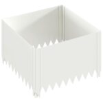 vidaXL Obrubník trávnika 60 x 60 x 35 cm Oceľ Biela – Obrázok 2