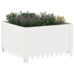 vidaXL Obrubník trávnika 60 x 60 x 35 cm Oceľ Biela – Obrázok 3