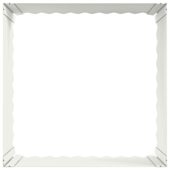 vidaXL Obrubník trávnika 60 x 60 x 35 cm Oceľ Biela – Obrázok 4