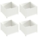 vidaXL Obrubník trávnika 4 ks 60 x 60 x 35 cm Oceľ Biela – Obrázok 2