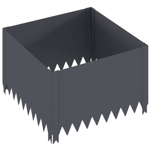 vidaXL Obrubník trávnika 60 x 60 x 35 cm Oceľ Antracitová – Obrázok 2