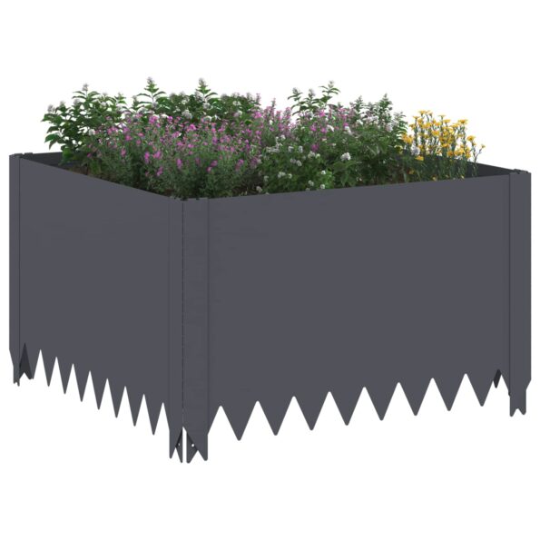 vidaXL Obrubník trávnika 60 x 60 x 35 cm Oceľ Antracitová – Obrázok 3