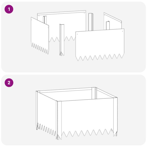 vidaXL Obrubník trávnika 60 x 60 x 35 cm Oceľ Antracitová – Obrázok 7