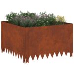 vidaXL Obrubník trávnika 4 pcs 60 x 60 x 35 cm Oceľ Hrdzavý – Obrázok 3