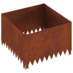 vidaXL Obrubník trávnika 4 pcs 60 x 60 x 35 cm Oceľ Hrdzavý – Obrázok 4