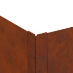 vidaXL Obrubník trávnika 4 pcs 60 x 60 x 35 cm Oceľ Hrdzavý – Obrázok 7