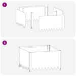 vidaXL Obrubník trávnika 4 pcs 60 x 60 x 35 cm Oceľ Hrdzavý – Obrázok 9