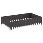 vidaXL Obrubník trávnika 100 x 60 x 20 cm Oceľ Čierna – Obrázok 2