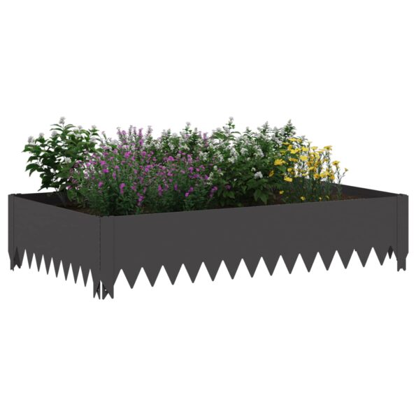 vidaXL Obrubník trávnika 100 x 60 x 20 cm Oceľ Čierna – Obrázok 3