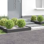 vidaXL Obrubník trávnika 4 ks 100 x 60 x 20 cm Oceľ Čierna