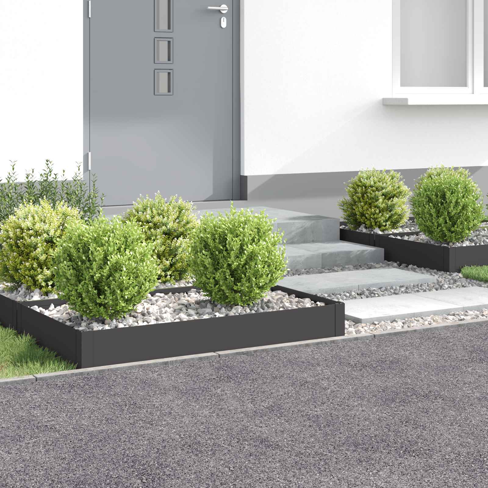 8008932_1.jpg vidaXL Obrubník trávnika 4 ks 100 x 60 x 20 cm Oceľ Čierna – Obrázok 1