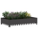 vidaXL Obrubník trávnika 4 ks 100 x 60 x 20 cm Oceľ Čierna – Obrázok 3