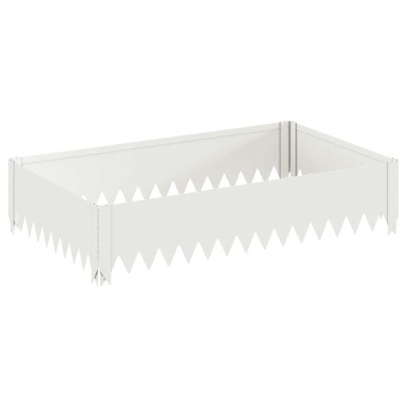 vidaXL Obrubník trávnika 100 x 60 x 20 cm Oceľ Biela – Obrázok 2