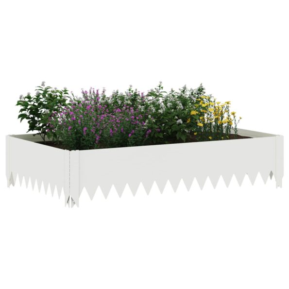 vidaXL Obrubník trávnika 100 x 60 x 20 cm Oceľ Biela – Obrázok 3