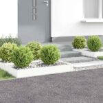 vidaXL Obrubník trávnika 4 ks 100 x 60 x 20 cm Oceľ Biela