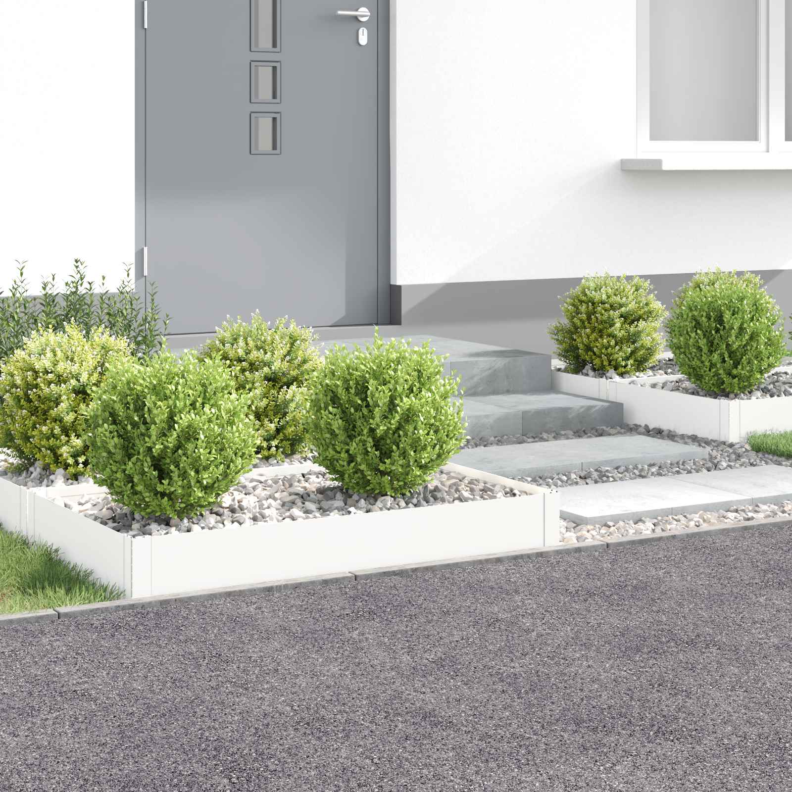 8008934_1.jpg vidaXL Obrubník trávnika 4 ks 100 x 60 x 20 cm Oceľ Biela – Obrázok 1