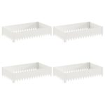 vidaXL Obrubník trávnika 4 ks 100 x 60 x 20 cm Oceľ Biela – Obrázok 2