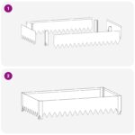 vidaXL Obrubník trávnika 4 ks 100 x 60 x 20 cm Oceľ Biela – Obrázok 8