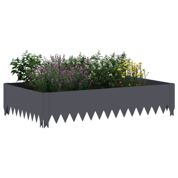vidaXL Obrubník trávnika 100 x 60 x 20 cm Oceľ Antracitová – Obrázok 3