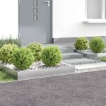 vidaXL Obrubník trávnika 4 ks 100 x 60 x 20 cm Oceľ Strieborná