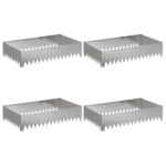 vidaXL Obrubník trávnika 4 ks 100 x 60 x 20 cm Oceľ Strieborná – Obrázok 2