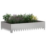 vidaXL Obrubník trávnika 4 ks 100 x 60 x 20 cm Oceľ Strieborná – Obrázok 3
