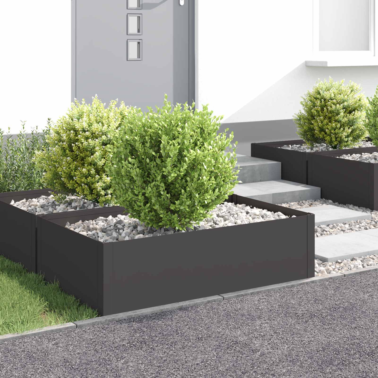 8008946_1.jpg vidaXL Obrubník trávnika 4 ks 100 x 60 x 35 cm Oceľ Čierna – Obrázok 1