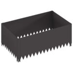 vidaXL Obrubník trávnika 4 ks 100 x 60 x 35 cm Oceľ Čierna – Obrázok 4