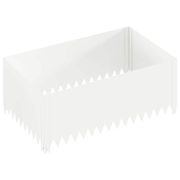 vidaXL Obrubník trávnika 100 x 60 x 35 cm Oceľ Biela – Obrázok 2