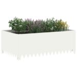 vidaXL Obrubník trávnika 100 x 60 x 35 cm Oceľ Biela – Obrázok 3