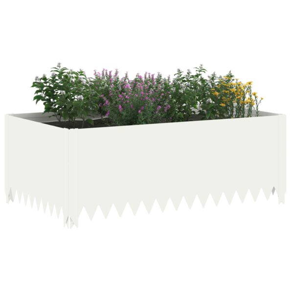 vidaXL Obrubník trávnika 100 x 60 x 35 cm Oceľ Biela – Obrázok 3