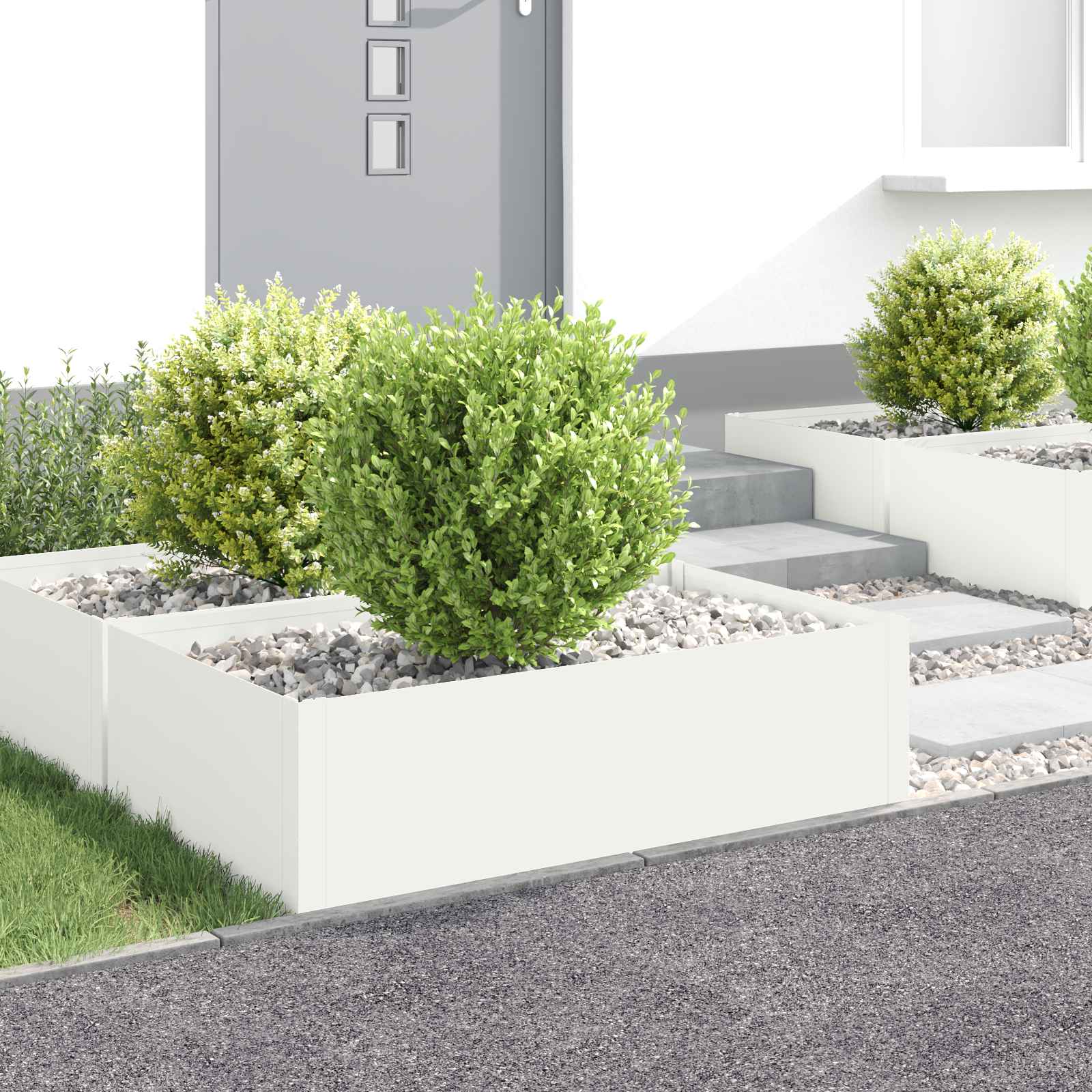 8008948_1.jpg vidaXL Obrubník trávnika 4 ks 100 x 60 x 35 cm Oceľ Biela – Obrázok 1