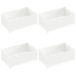 vidaXL Obrubník trávnika 4 ks 100 x 60 x 35 cm Oceľ Biela – Obrázok 2