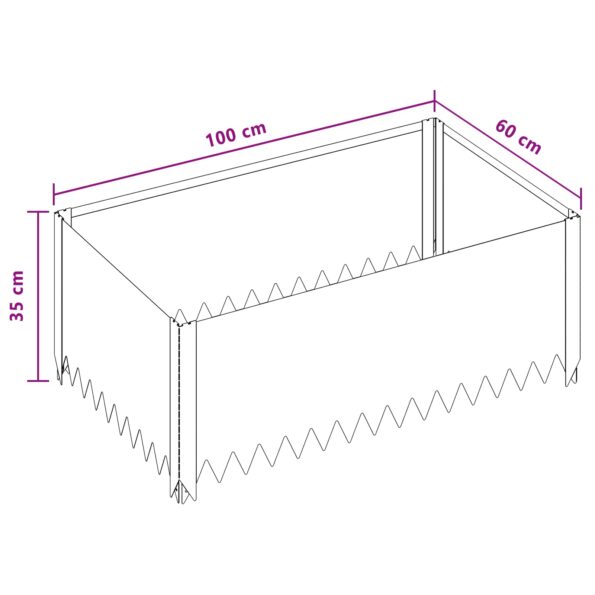 vidaXL Obrubník trávnika 4 ks 100 x 60 x 35 cm Oceľ Biela – Obrázok 9
