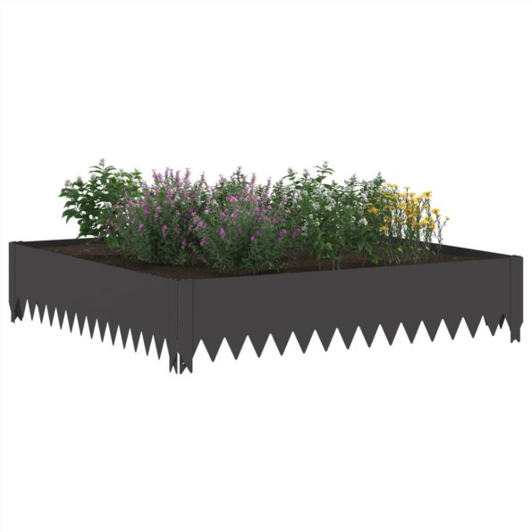 vidaXL Obrubník trávnika 100 x 100 x 20 cm Oceľ Čierna – Obrázok 3