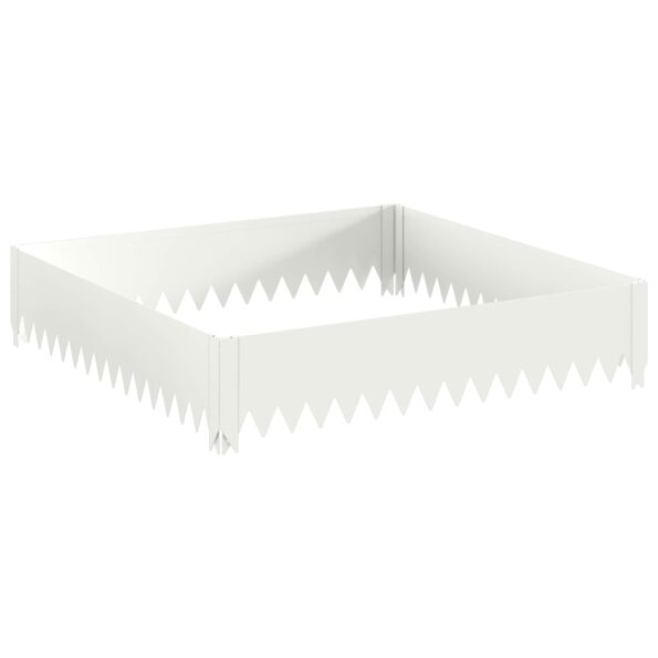 vidaXL Obrubník trávnika 100 x 100 x 20 cm Oceľ Biela – Obrázok 2