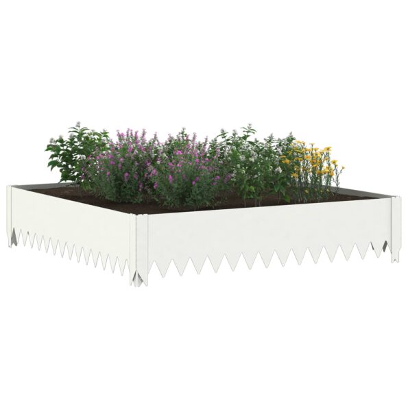 vidaXL Obrubník trávnika 100 x 100 x 20 cm Oceľ Biela – Obrázok 3