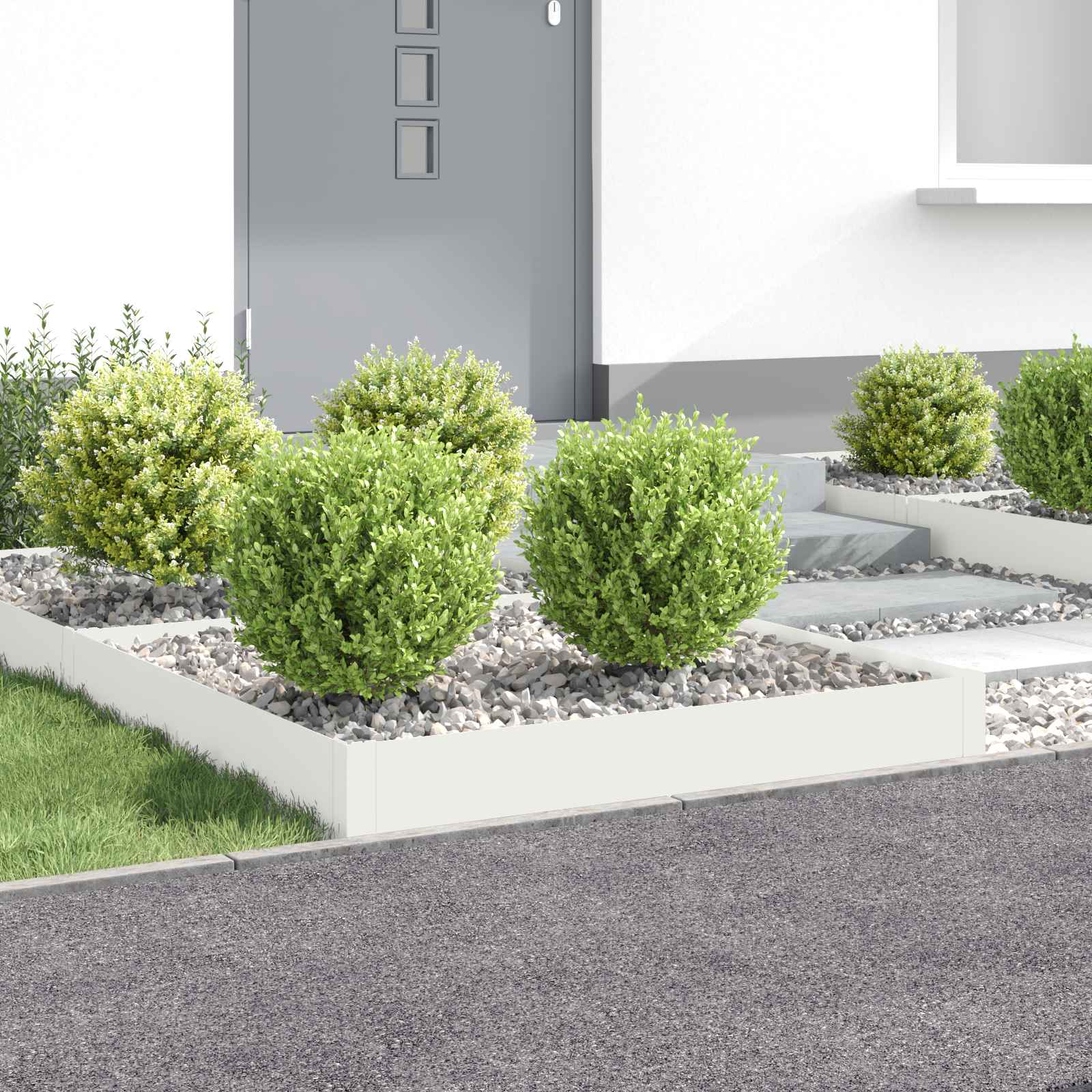 8008962_1.jpg vidaXL Obrubník trávnika 4 ks 100 x 100 x 20 cm Oceľ Biela – Obrázok 1