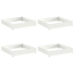 vidaXL Obrubník trávnika 4 ks 100 x 100 x 20 cm Oceľ Biela – Obrázok 2