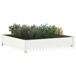 vidaXL Obrubník trávnika 4 ks 100 x 100 x 20 cm Oceľ Biela – Obrázok 3