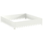vidaXL Obrubník trávnika 4 ks 100 x 100 x 20 cm Oceľ Biela – Obrázok 4