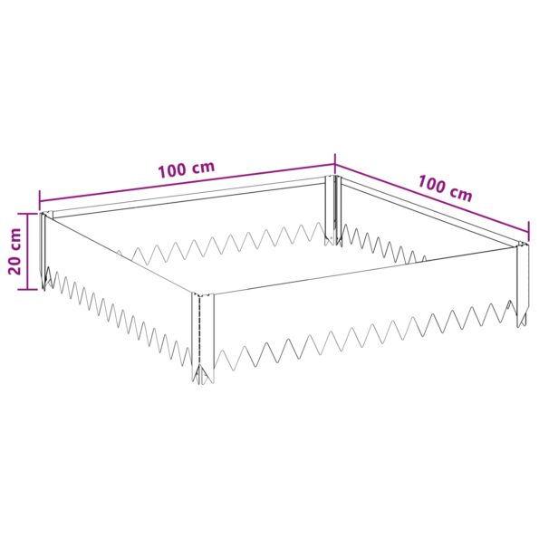 vidaXL Obrubník trávnika 100 x 100 x 20 cm Oceľ Antracitová – Obrázok 8