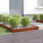 vidaXL Obrubník trávnika 4 pcs 100 x 100 x 20 cm Oceľ Hrdzavý