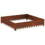vidaXL Obrubník trávnika 4 pcs 100 x 100 x 20 cm Oceľ Hrdzavý – Obrázok 5