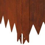 vidaXL Obrubník trávnika 4 pcs 100 x 100 x 20 cm Oceľ Hrdzavý – Obrázok 8