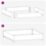 vidaXL Obrubník trávnika 4 pcs 100 x 100 x 20 cm Oceľ Hrdzavý – Obrázok 9