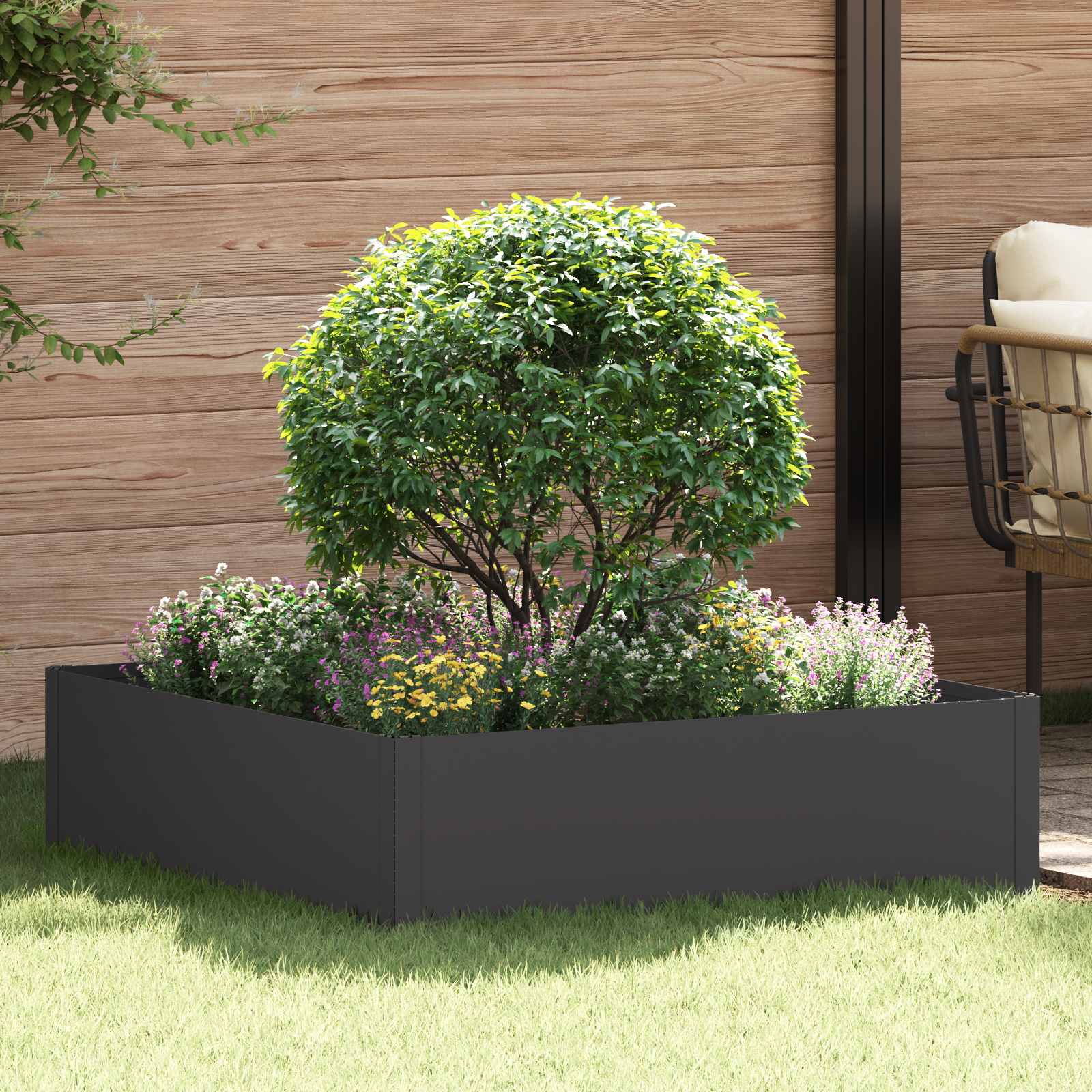 8008973_1.jpg vidaXL Obrubník trávnika 100 x 100 x 35 cm Oceľ Čierna – Obrázok 1