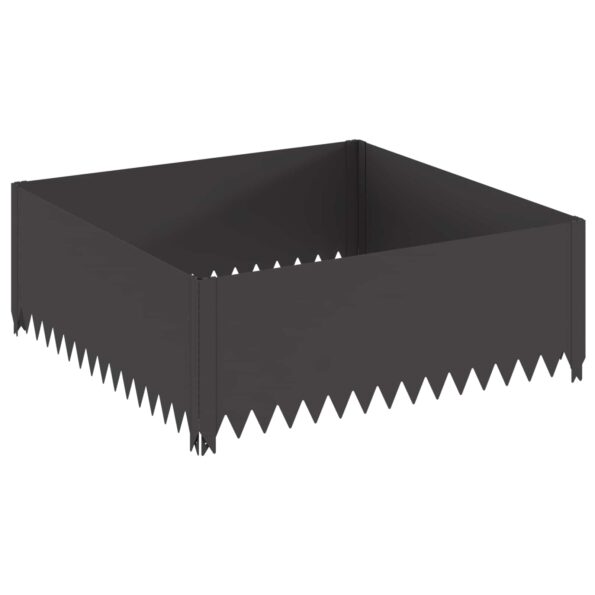 vidaXL Obrubník trávnika 100 x 100 x 35 cm Oceľ Čierna – Obrázok 2