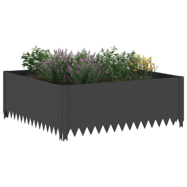 vidaXL Obrubník trávnika 100 x 100 x 35 cm Oceľ Čierna – Obrázok 3